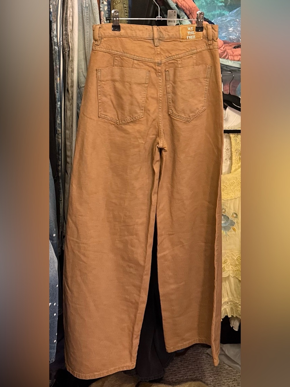 NWOT Free People We The Free CRVY Gia Wide-Leg Jeans - sand dune mauve - 27 - Picture 11 of 12